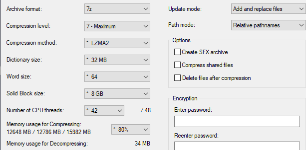 7z compression strategy